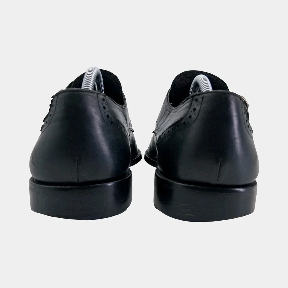Mezlan Shoes Mens Size 10 Black Leather Double Monk Strap Dress Square Toe 15446